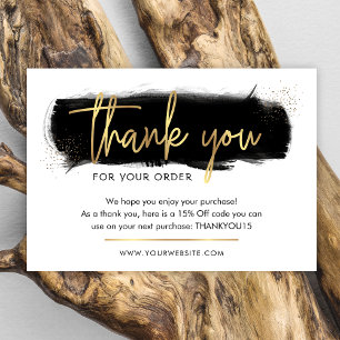 Logo Black & Gold personnalisé Carte de remercieme