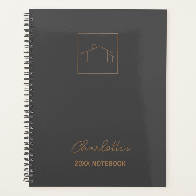 Logo Black Gold, Real Anwesen Business Notebook Planer (Vorderseite)