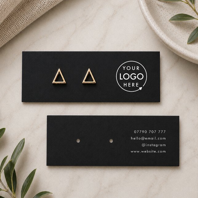 Logo Black Study Earring Juwelier Display Card Mini Visitenkarte (Von Creator hochgeladen)