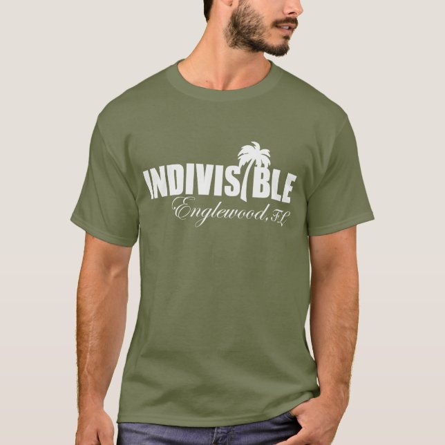 Logo blanc du T-shirt des hommes indivisibles (Devant)