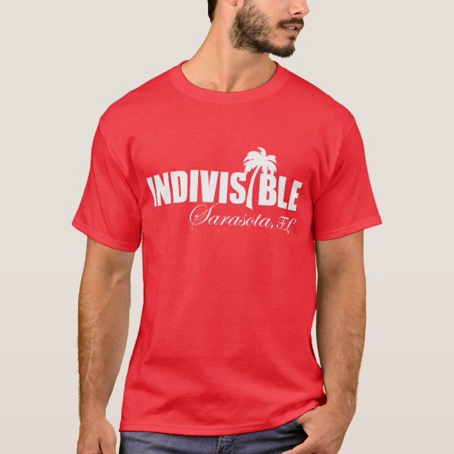 Logo blanc du T-shirt des hommes indivisibles de (Devant)