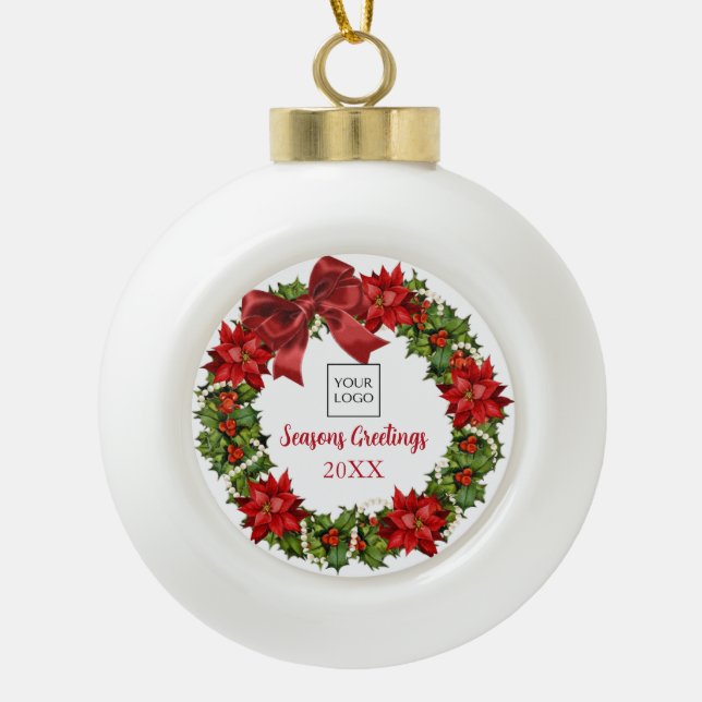 Logo Blanc Wreath Company Ornement de vacances (Devant)