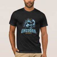 Logo blau gelb Einhorn Sicherheit männlich Einhorn
