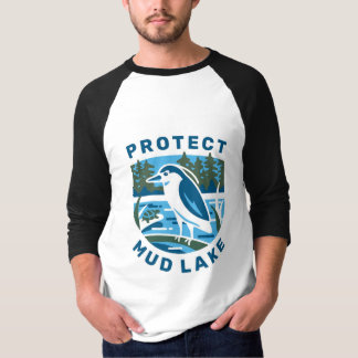 Logo bleu T-shirt Raglan à manches 3/4 pour hommes
