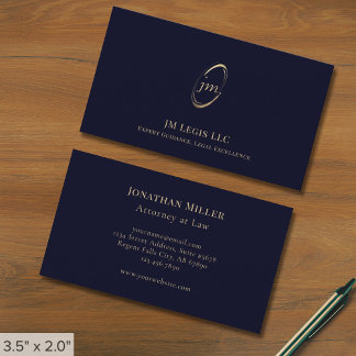 Logo "Blue Beruflich Luxury Initials" Visitenkarte