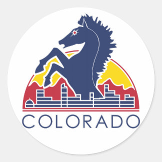 Logo "Blue Horse Colorado" Runder Aufkleber