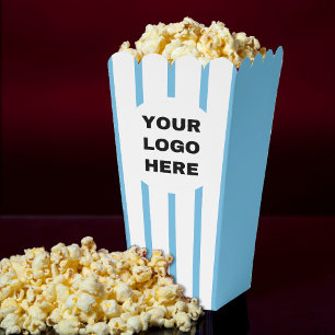 Logo "Blue & White Strip" für Filme "Popcorn" Geschenkschachtel