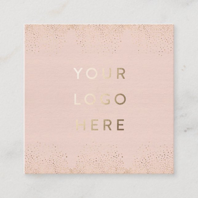 Logo Blush Gold Foil Moderner Brautkleid Designer Quadratische Visitenkarte (Vorderseite)