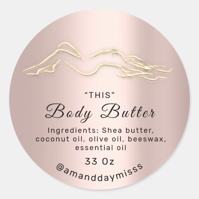 Logo Body Oil Balm Cosmetic Packaging Logo Runder Aufkleber (Vorderseite)