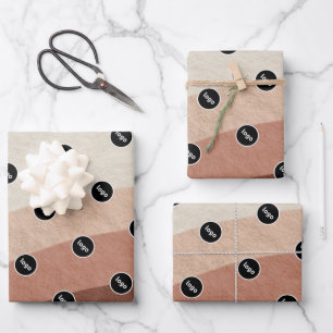 Logo-Bohemische Erdtöne Geschenkpapier Set