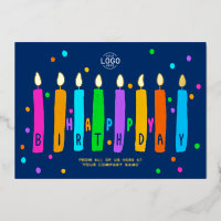 Logo Bougies Navy Blue Business Carte Or Anniversa