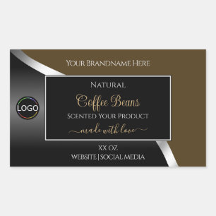 Logo Brown Black Wavy Silver Étiquettes de produit