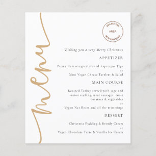 Logo Budget Gold Corporate Christmas Party Menu