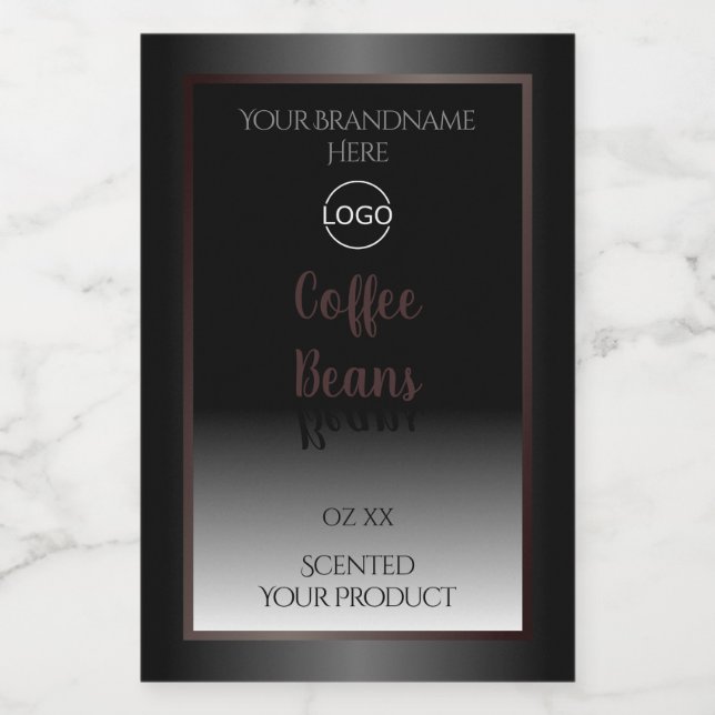 Logo "Burgundy Frame" für schwarze und weiße Produ Lebensmitteletikett (Einzelnes Label)