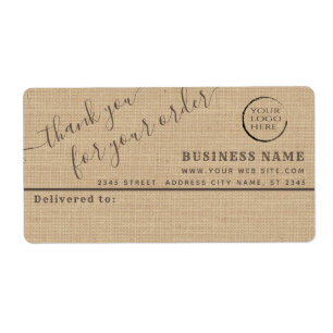 Logo burlap merci business mailing étiquette