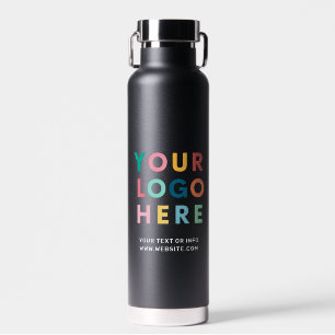 Logo Business Company Minimalistisch Black Trinkflasche