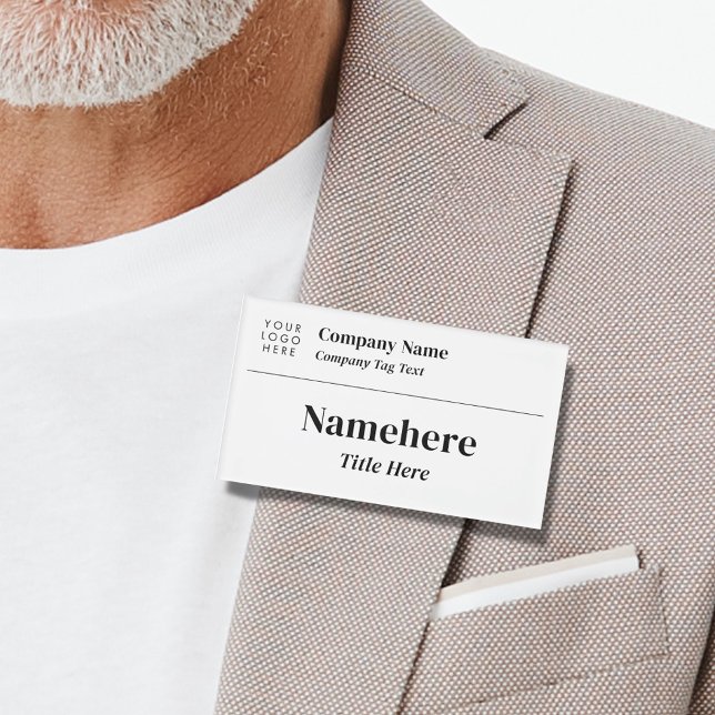 Logo-Business Einfache, saubere, weiße Titel Namenschild (Von Creator hochgeladen)