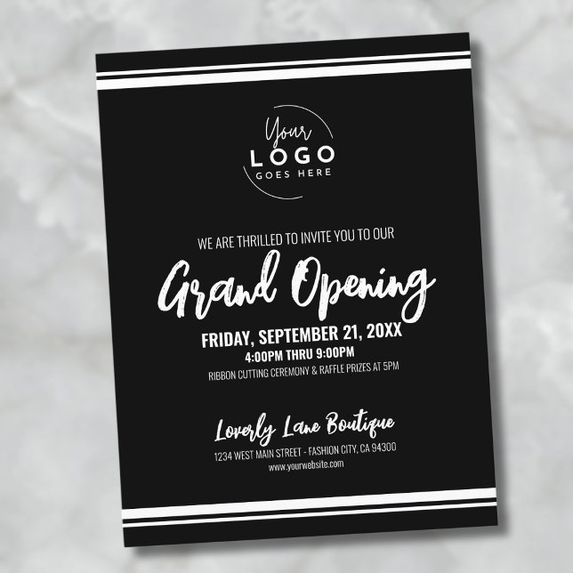 Logo Business Grand Opening Postkarte (Logo Business Grand Opening Postcard)