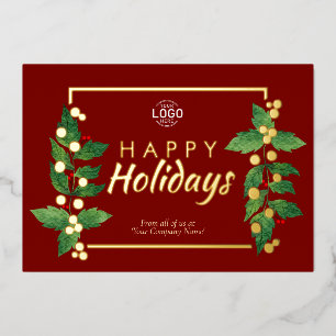 Logo Business Happy Holidays Carte Or Bourgogne
