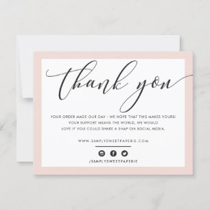 LOGO BUSINESS MERCI élégant noir rose pâle