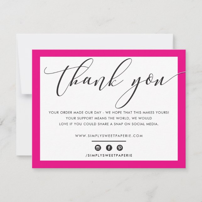 LOGO BUSINESS MERCI élégant noir rose pâle (Devant)