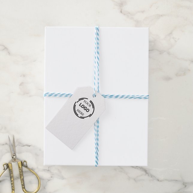 Logo-Business Moderne Minimal-Designs Geschenkanhänger (Mit Garn)