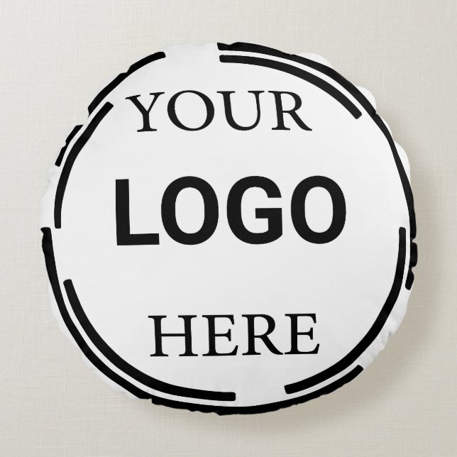 Logo-Business Moderne Minimal-Designs Rundes Kissen (Vorderseite)