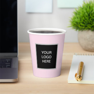 Logo Business Pink Minimalistisch Corporate Pappbecher