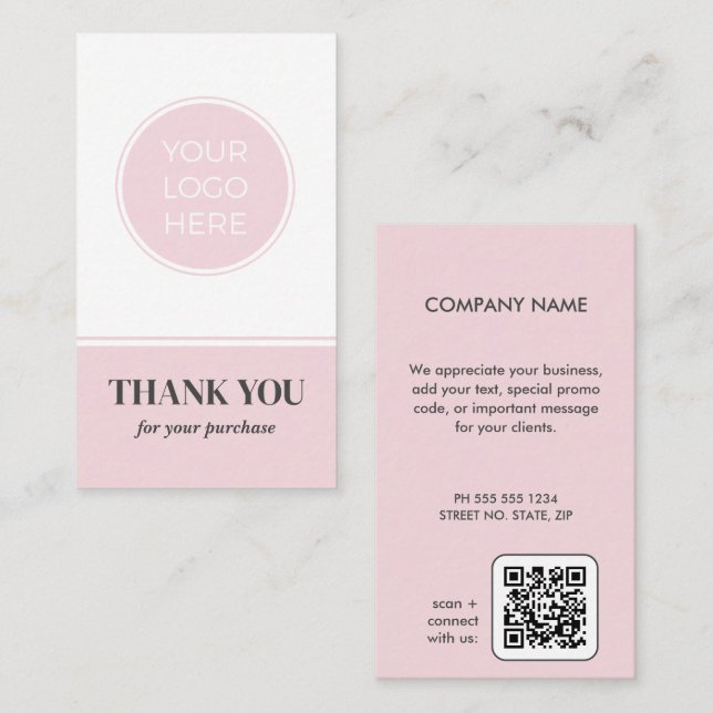 Logo "Business Pink" Vielen Dank. Visitenkarte (Vorne/Hinten)