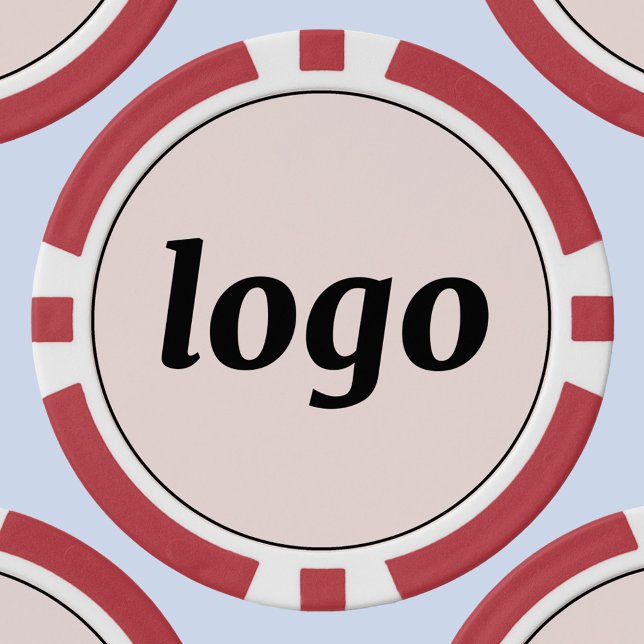 Logo Business Promotional Branding Blush Pink Pokerchips (Simple logo blush pink business branding promotional poker chip)