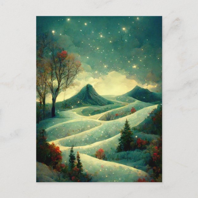 Logo Business Whimsisisches Weihnachtstal Postkart Postkarte (Vorderseite)