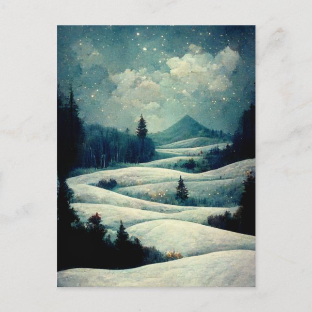Logo Business Winter Scene Carte postale de Noël (Devant)
