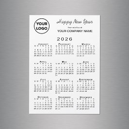 Logo Calendrier 2026 Carte magnétique de vacances 