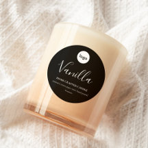 Logo-Candle-Label Minimalistisch-Schwarz-Aufkleber