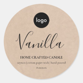 Logo-Candle-Label Minimalistische Kraft-Aufkleber Runder Aufkleber