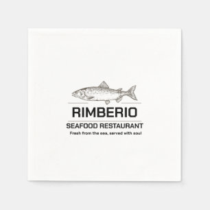Logo carré de serviette en papier pour restaurant 