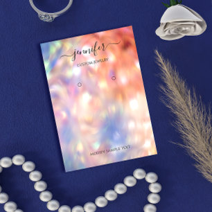 Logo Carte bijouterie artisanale Rose holographiqu