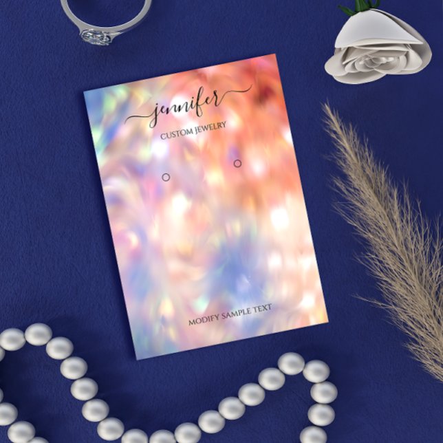 Logo Carte bijouterie artisanale Rose holographiqu (Créateur téléchargé)