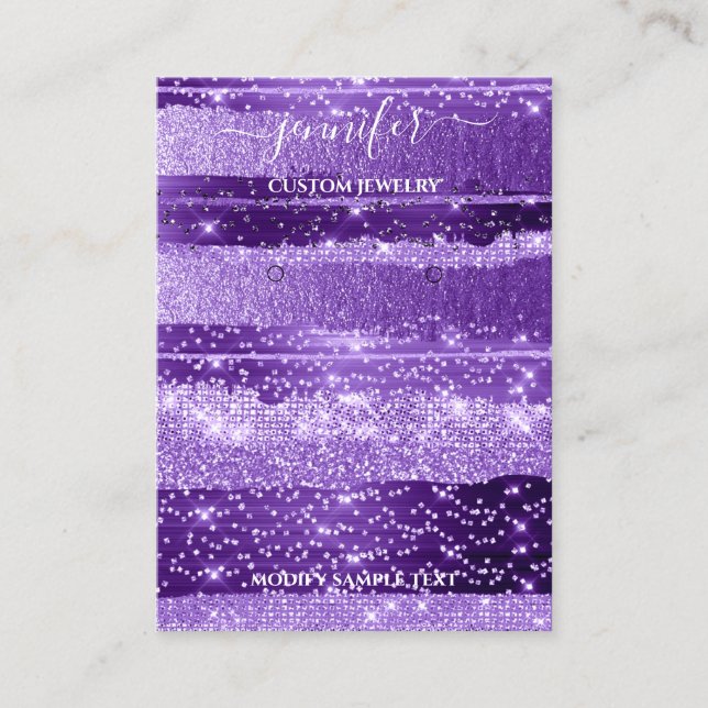 Logo Carte bijoux artisanale Grilles violettes (Devant)