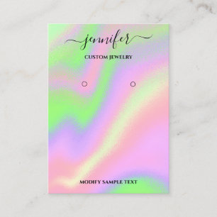 Logo Carte bijoux artisanale Holographique Pinky