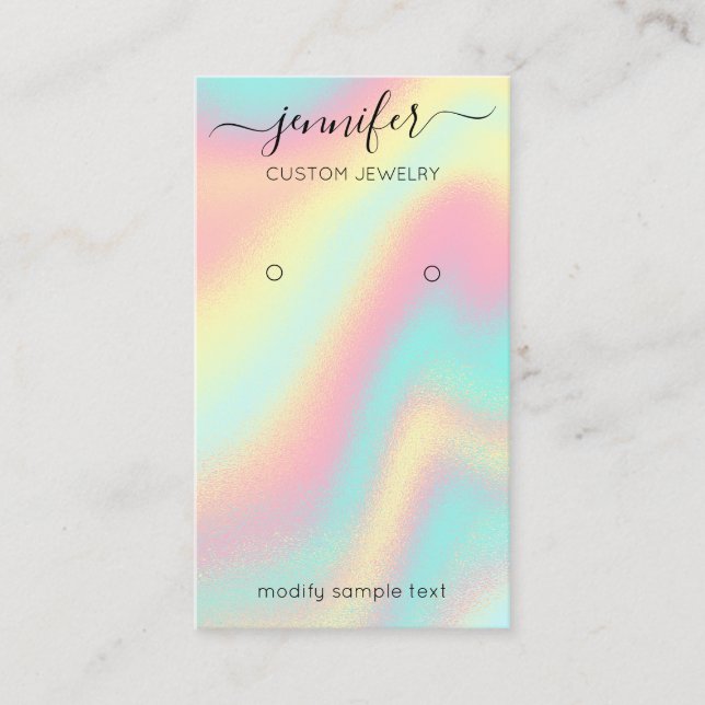 Logo Carte bijoux personnalisée Holographie social (Devant)