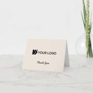 Logo Carte de remerciements avec code QR en beige