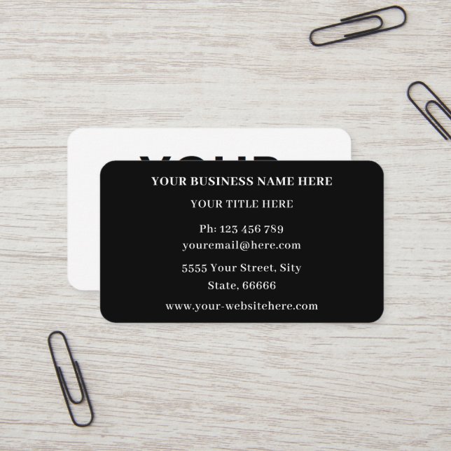Logo Carte de visite personnalisé Votre propre des (Devant/Arrière en situation)