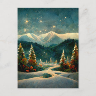 Logo Carte postale Paysage de Noël