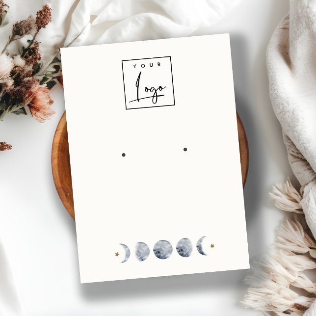 Logo "Celestial Moon Watercolor Earring" Visitenkarte (Von Creator hochgeladen)