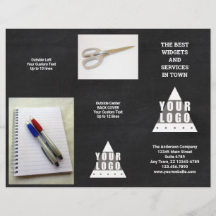 Logo Chalkboard 5 Photo Promo Tri Plier Brochure
