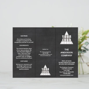 Logo Chalkboard Menu Simple Tarifs Brochure