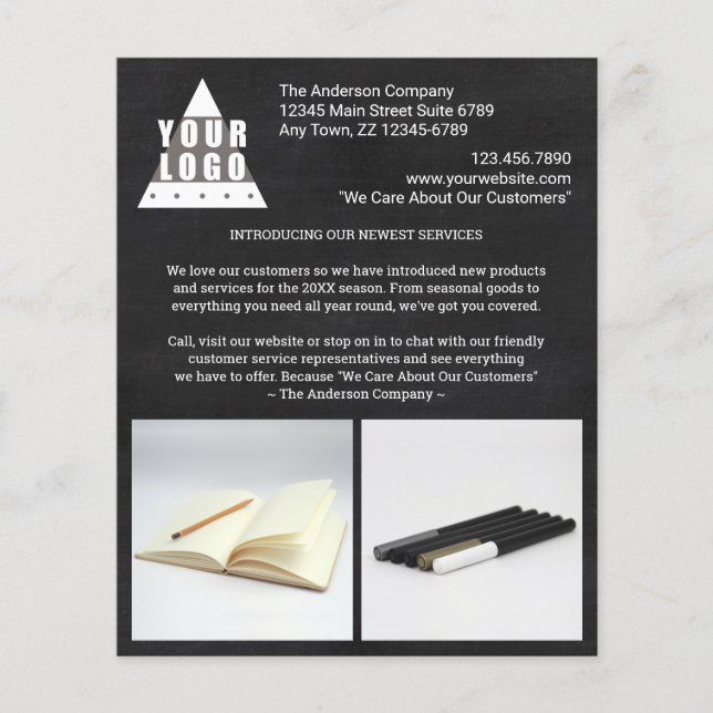 Logo-Chalkboard Stilvoll gestalten Sie Ihr eigenes Flyer (Vorne)