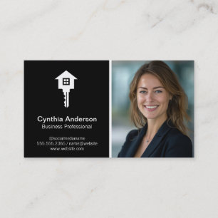 Logo clé Accueil Carte de visite Femme d'affaire