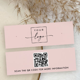 Logo code QR blush rose goujon d'oreille carte d'a
